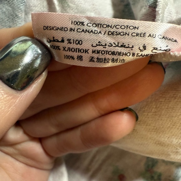 LA VIE EN ROSE Winter Print Flannel PJ Set-Long sleeved shirt+pants- Size M-NWT - Picture 7 of 7